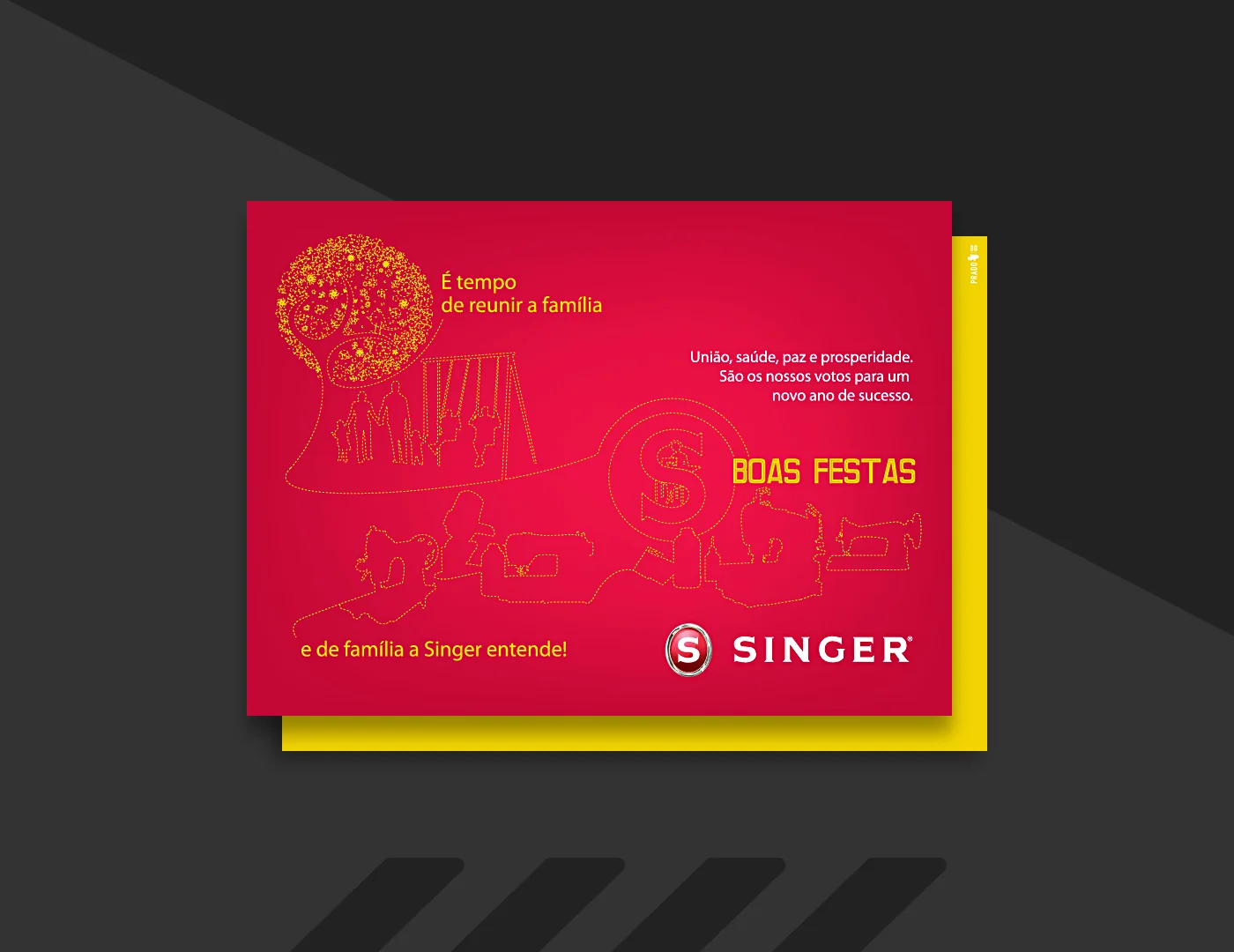 Arte do cartão, material Singer