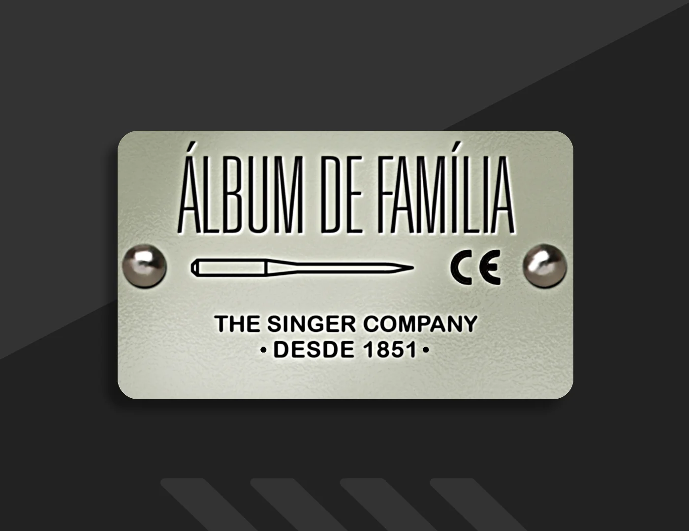 Placa comemorativa, material Singer
